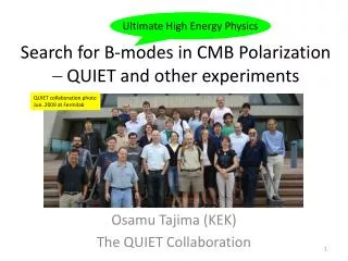 Search for B-modes in CMB Polarization - QUIET and other experiments