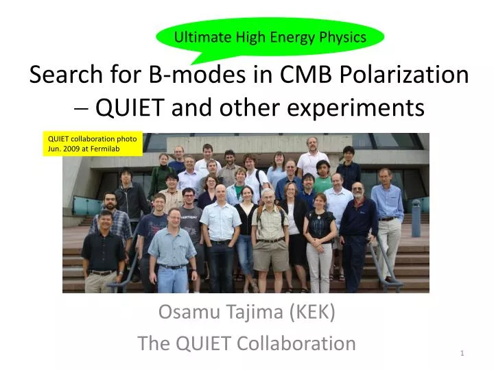 search for b modes in cmb polarization quiet and other experiments