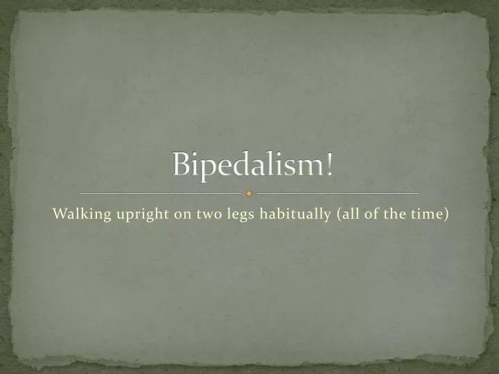 bipedalism