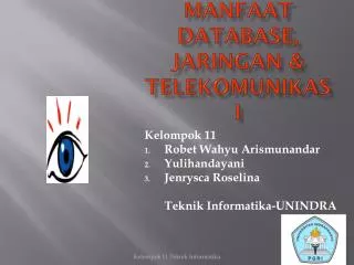 manfaat database jaringan telekomunikasi