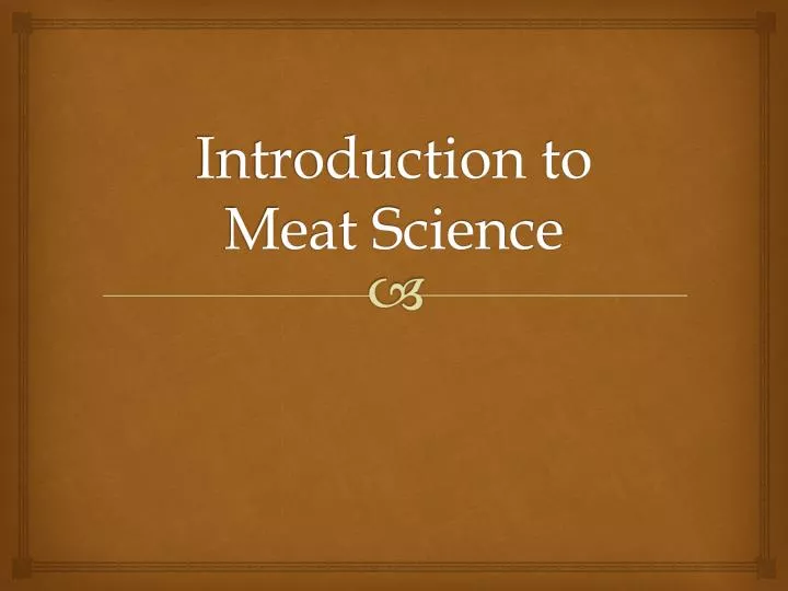 introduction to meat science