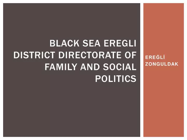 black sea eregli district directorate of family and social politics