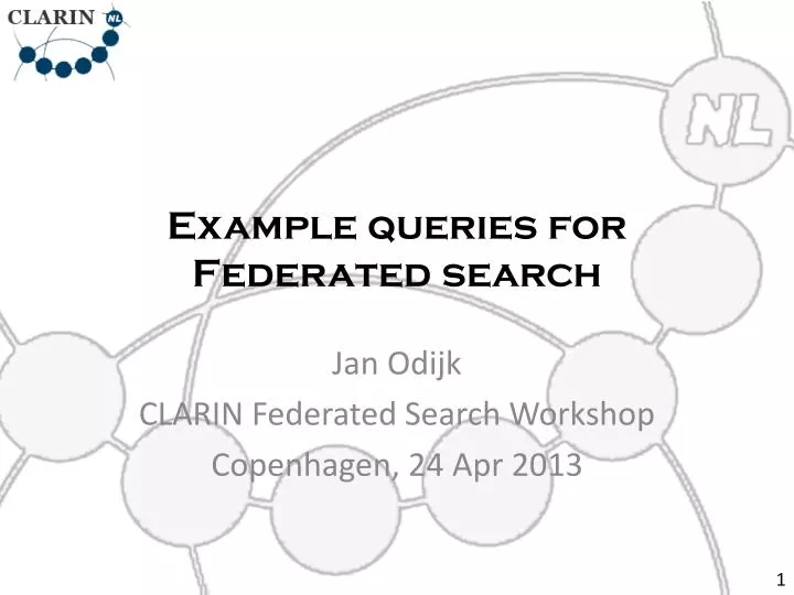 example queries for federated search