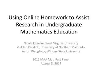 Using Online Homework to Assist Research in Undergraduate Mathematics Education