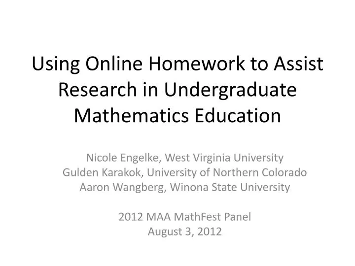 using online homework to assist research in undergraduate mathematics education