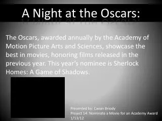 A Night at the Oscars: