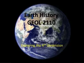 Earth History GEOL 2110