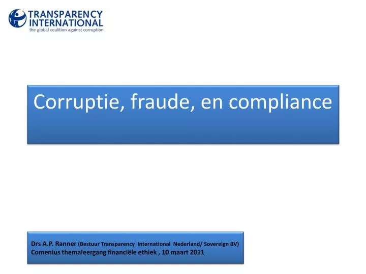 corruptie fraude en compliance