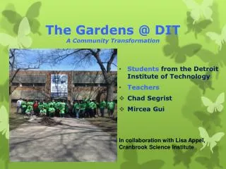The Gardens @ DIT A Community Transformation