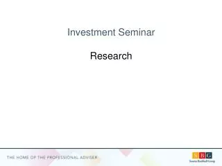 Investment Seminar Research