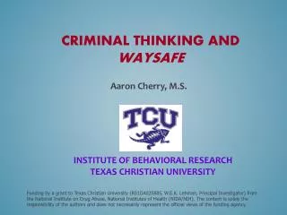 Criminal Thinking and WaySafe