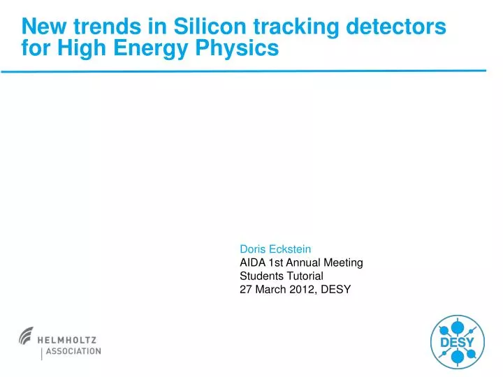 new trends in silicon tracking detectors for high energy physics