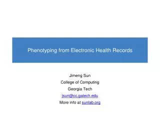 Phenotyping from Electronic Health Records