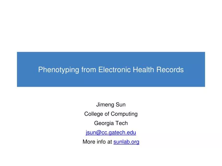 phenotyping from electronic health records