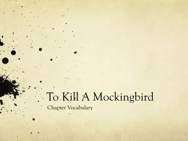 to kill a mockingbird