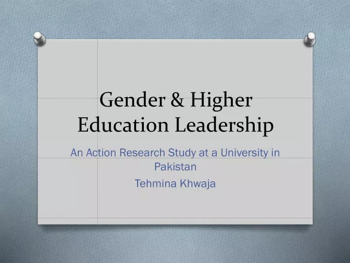 gender higher education leadership