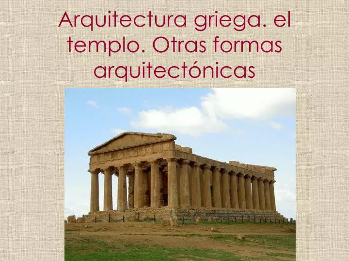 arquitectura griega el templo otras formas arquitect nicas