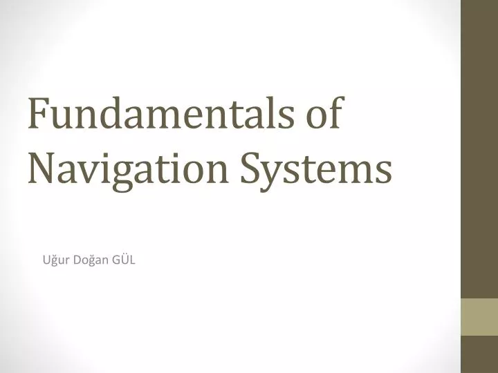 fundamentals of navigation systems