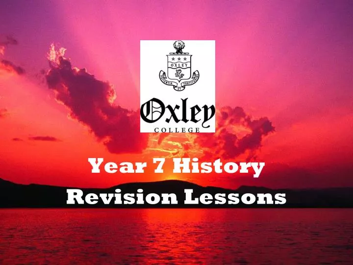 year 7 history revision lessons