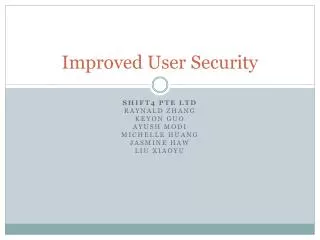 Improved User Security
