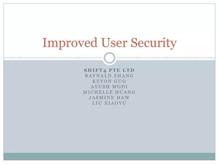 improved user security