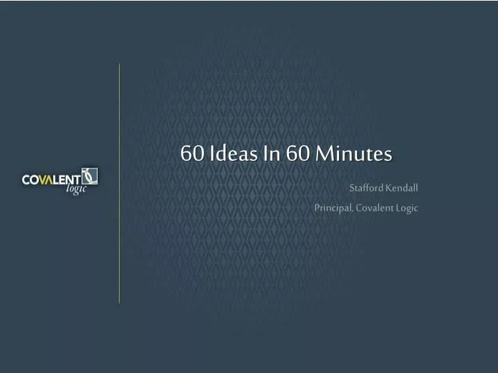 60 ideas in 60 minutes