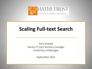 Scaling Full-text Search