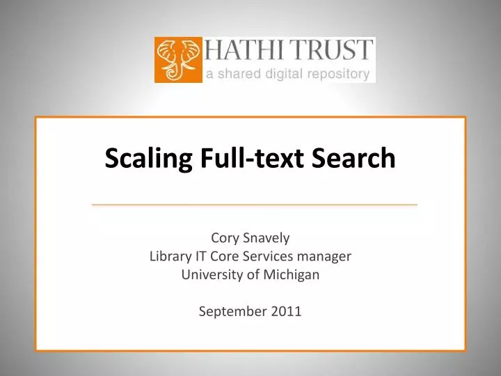 scaling full text search
