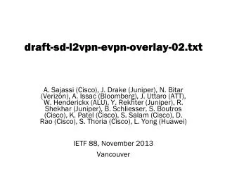 draft-sd-l2vpn-evpn-overlay- 02. txt