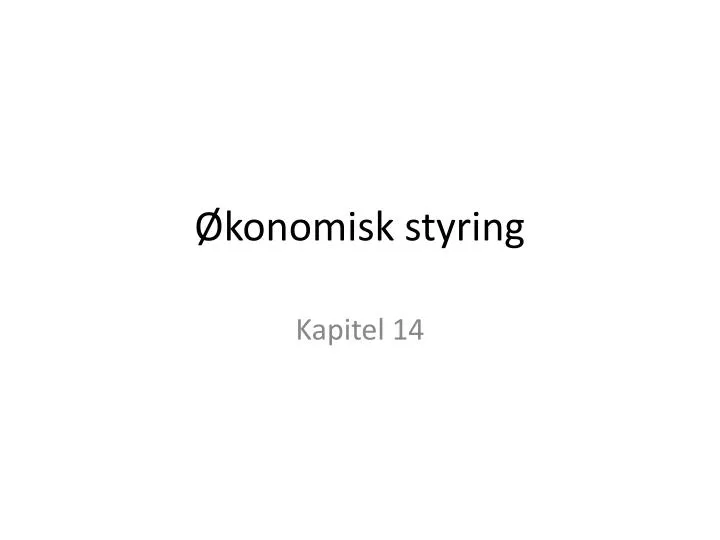 konomisk styring