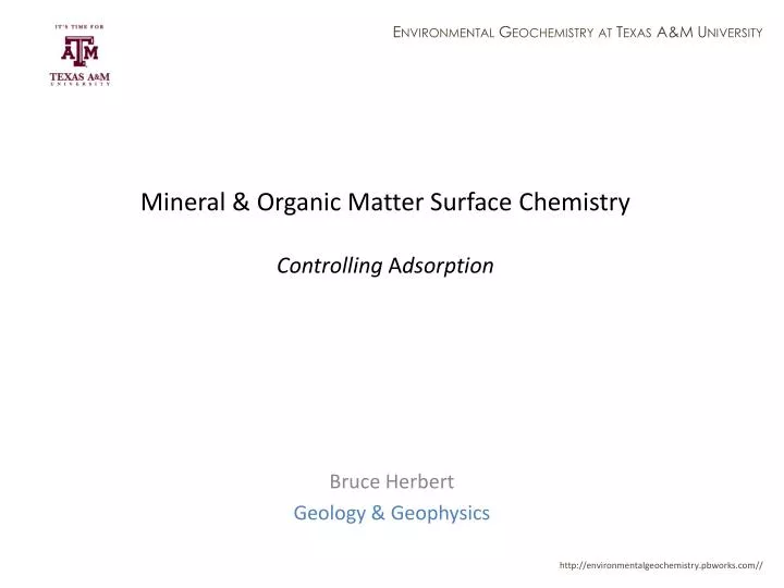 mineral organic matter surface chemistry controlling a dsorption
