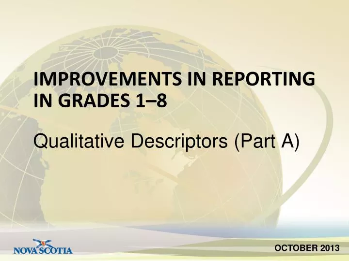 improvements in reporting in grades 1 8