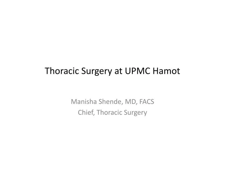 thoracic surgery at upmc hamot