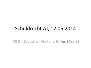schuldrecht at 12 05 2014