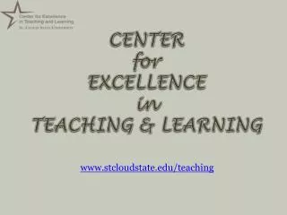 CENTER for EXCELLENCE in TEACHING &amp; LEARNING