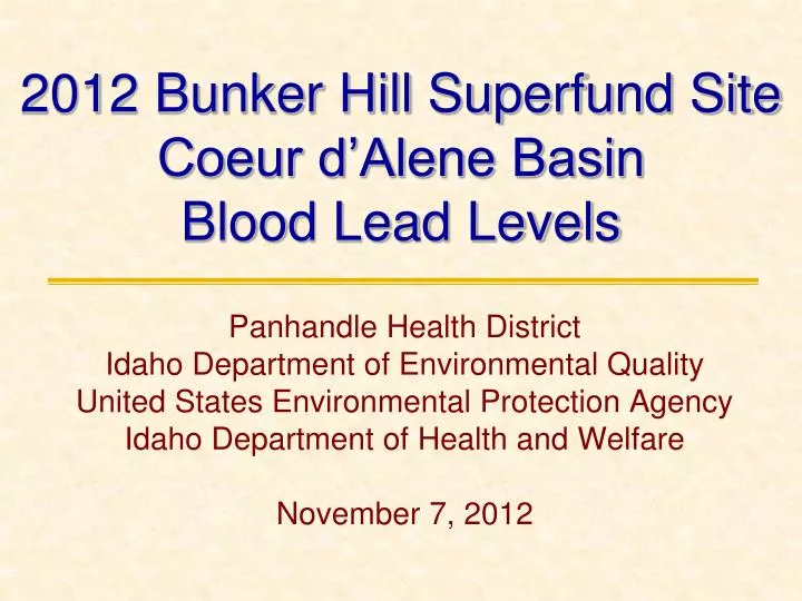 2012 bunker hill superfund site coeur d alene basin blood lead levels