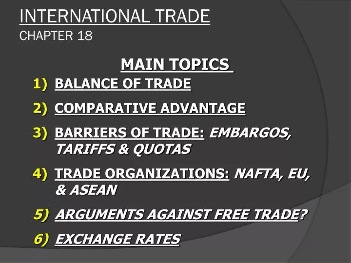 international trade chapter 18
