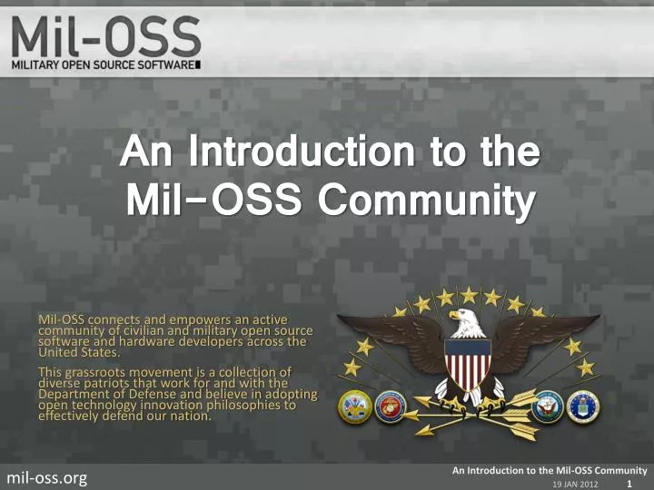 an introduction to the mil oss community
