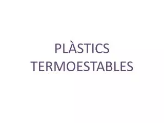 pl stics termoestables