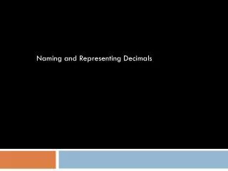 Naming Decimals