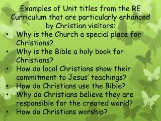Year 3 unit: How does the church building help Christians to worship?