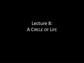 Lecture 8: A Circle of Life