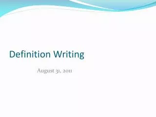 Definition Writing