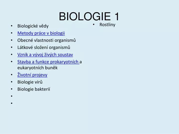 biologie 1