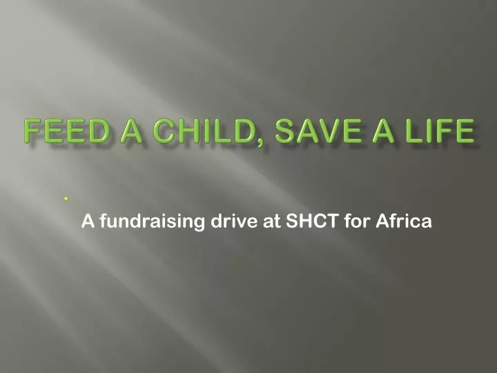 feed a child save a life