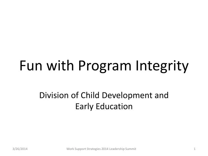fun with program integrity