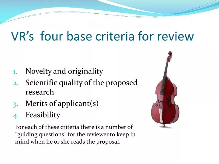 vr s four base criteria for review