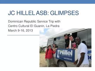 Jc hillel asb : glimpses