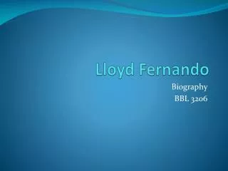 Lloyd Fernando
