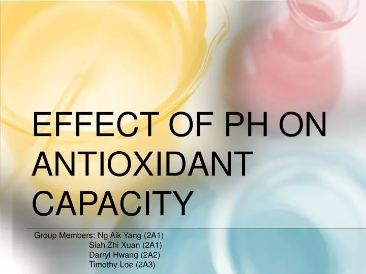 effect of ph on antioxidant capacity